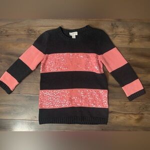LOFT Petites Sequin Stripe Sweater – Size Small Petite